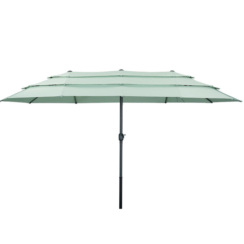 15' linen triple vent market patio umbrella with base Ainfox 15ft 3-Tier Patio Umbrella Beach Umbrella Market Umbrella Outdo