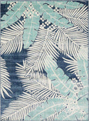 Thebarton Coastal Blue Palm Area Rug