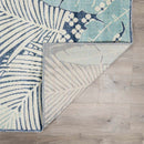 Thebarton Coastal Blue Palm Area Rug