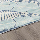 Thebarton Coastal Blue Palm Area Rug