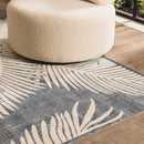 Thebarton Coastal Blue Palm Area Rug