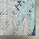 Thebarton Coastal Blue Palm Area Rug