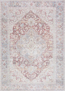 Cream Rust Leeston Washable Rug - Clearance