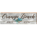 Orange Beach Blue Crab Grey Latitude Longitude | Wall Art Print on Real Wood