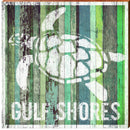 Gulf Shores Sea Turtle Green Boards | Wall Art Print on Real Wood