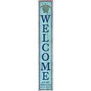Welcome Gulf Shores Sea Turtle Blue Latitude Longitude | Wall Art Print on Real Wood