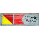 Orange Beach Nautical Flags | Wall Art Print on Real Wood