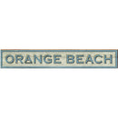 Orange Beach Coastal Blue Sign | Wall Art Print on Real Wood