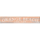 Orange Beach Minimal Peach Latitude Longitude | Wall Art Print on Real Wood