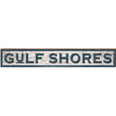 Gulf Shores, Alabama Wooden Sign | Wall Art Print on Real Wood Shabby Navy & White