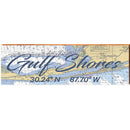 Gulf Shores, Alabama Latitude Longitude Map Wooden Sign | Wall Art Print on Real Wood