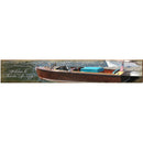 Welcome to Thunder Lake Lodge Vintage Boat | Wall Art Print on Real Wood