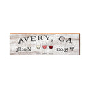 Avery, California Wines Glasses Coordinates Sign| Wall Art Print on Real Wood