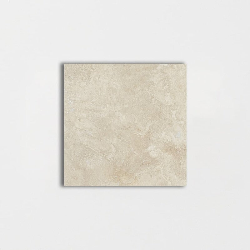 Ivory Honed 4"x4" Filled Travertine Tile profile view