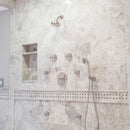 Silver Skyes 2"x12" Polished Andorra Marble Moldings bath view 2