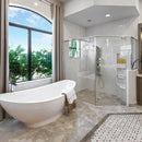 Silver light 12"x12" Honed Marble Tile Product shoot washroom view