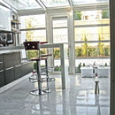 Silver light 18"x18" Honed Marble Tile Product shoot service table view