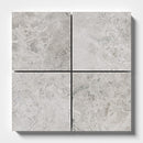 Silver light 4"x4" Honed Marble Tile Product shoot tile view 1
