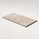 Silver light 12"x24" Honed Marble Tile Product shoot tile edgeview 