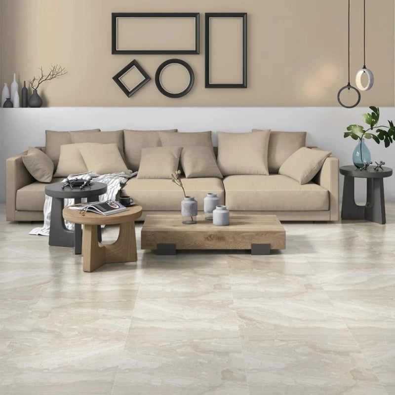 Royal Honed 24"x24" Marble Tile living room view