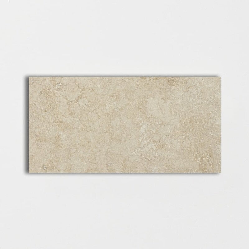 Ivory Honed 12"x24" Filled Travertine Tile profile view