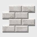Silver light 2 3/4" x 5 1/2" Honed Subway Marble Tile Product shoot tile view