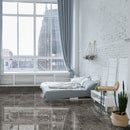 Gray 12"x24" Polished Marble Tile Product shoot room view