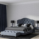 Thassos, Keefer mix 2 3/4"x5 1/2" Honed Marble Tile Product shoot Bedroom view 