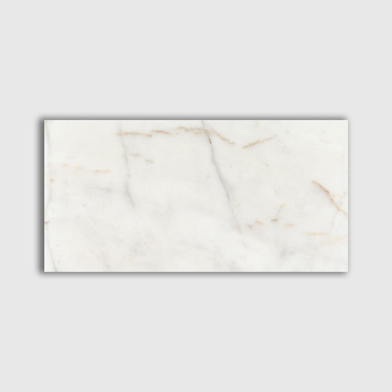 White Pearl 12"x24" Honed Marble Tile profile view