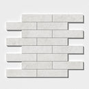 Silver light 3"x12" Leather Marble Tile Product shoot tile view