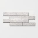 Silver Leather 2"x8" Subway Marble Tile profile view