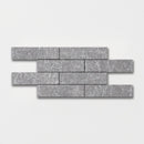 Black Leather 2"x8" Subway Marble Tile angle view