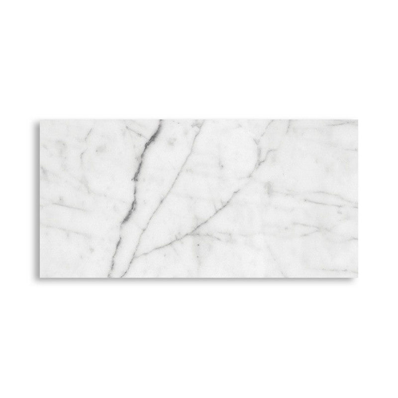White Carrara 2 3/4"x5 1/2" Honed Marble Tile profile view