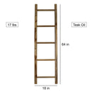 Haussmann Teak Teak Towel Ladder 18 x 64 in Height Adj Shelf Teak Oil