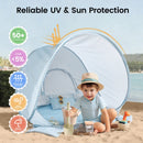 Tiny Land® One-Stop Beach Toy & Tent Set – Light Blue Gingham