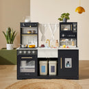 Tiny Land® Play Kitchen with Running Water - Iconic Aqua Kitchen in Black