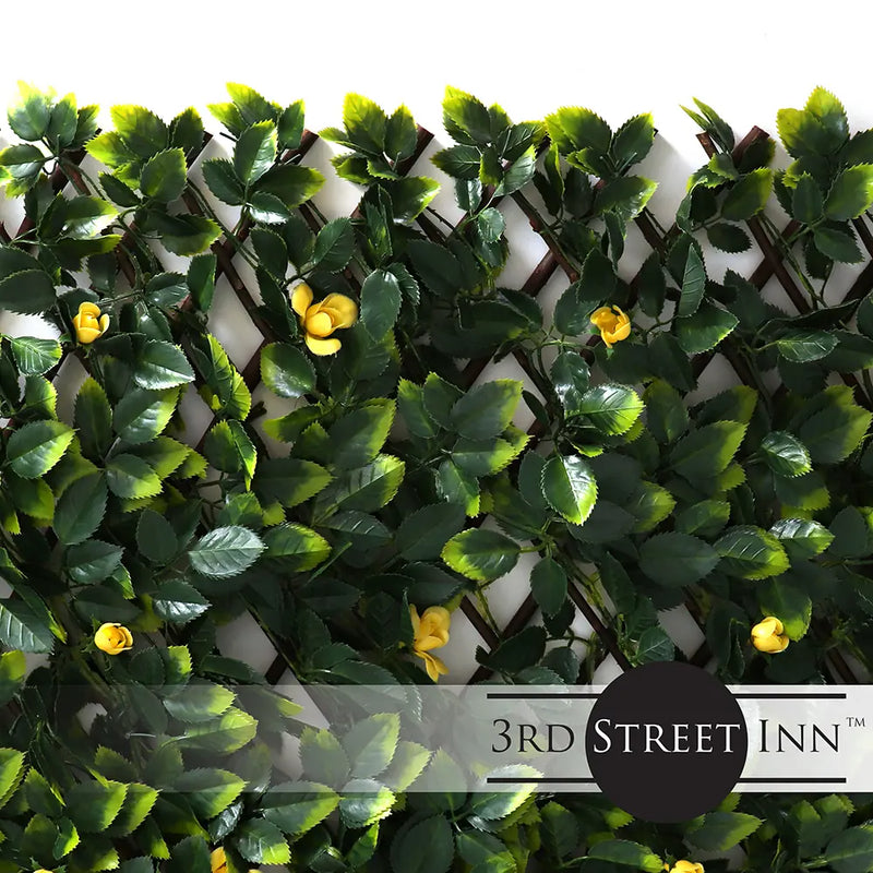 Yellow Rose Rattan Greenery Trellis