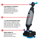 Electric Floor Scrubber Cleaner with 18” Power Mop Brushes Cordless 36V Battery Powered
