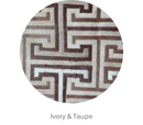 T MODEL – Maze-Inspired Cowhide Patch Rug