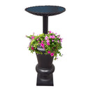 Ornate Round Cast Aluminum Metal 40-in Bird Bath Planter Vase Combo