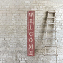 Farmhouse Welcome Sign Red | Wall Art Print on Real Wood