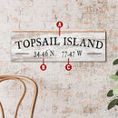 Customizable Black & White Bohemian Town Name Latitude Longitude Sign | Wall Art Print on Real Wood