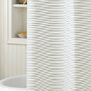 72-inch Taupe Tan and White Stripes Cotton Shower Curtain