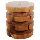 Haussmann Wood Towering Rings Table 18 in DIA x 20 in Height Walnut Oil