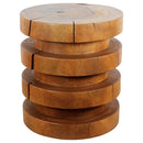 Haussmann Wood Towering Rings Table 18 in DIA x 20 in Height Walnut Oil