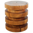 Haussmann Wood Towering Rings Table 18 in DIA x 20 in Height Walnut Oil