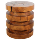 Haussmann Wood Towering Rings Table 18 in DIA x 20 in Height Walnut Oil