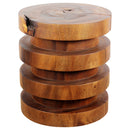 Haussmann Wood Towering Rings Table 18 in DIA x 20 in Height Walnut Oil