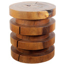 Haussmann Wood Towering Rings Table 18 in DIA x 20 in Height Walnut Oil