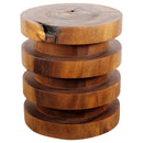 Haussmann Wood Towering Rings Table 18 in DIA x 20 in Height Walnut Oil